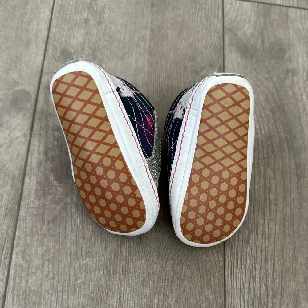 Vans Infant Baby Girl Unicorn Silver Glitter SK8-Hi Crib Sneakers Shoes Size 3